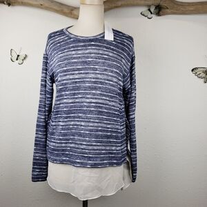 Bcbgeneration striped faux layered tunic